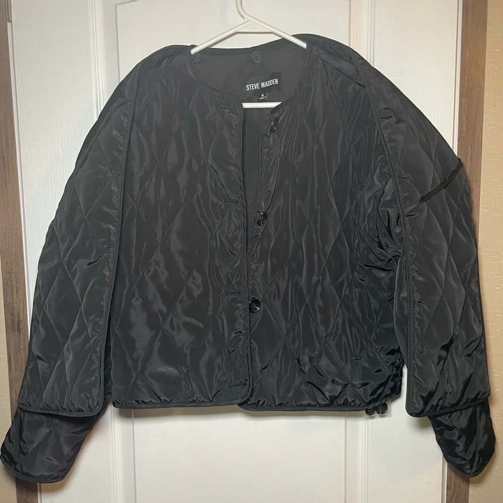 Steve Madden Women’s Diarine Scarf Quilted Puffer Jacket Size Small - Picture 3 of 6